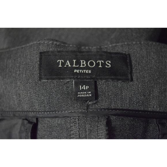 Talbots Classic Side Zip Dark Gray Dress Slacks Stretch Trouser 14P 25" inseam - Picture 6 of 8